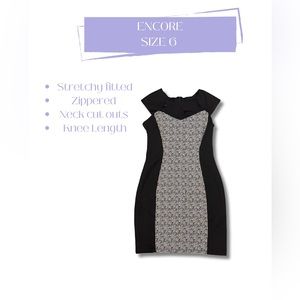 Encore Fitted Office Dress Size 6